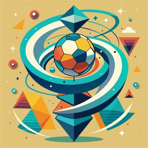 Premium Vector A Soccer Ball Kicked With Force Spirals Through The