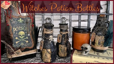 Halloween Diy Decor Witches Potion Bottles Youtube