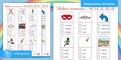 PDF interactivo Sílabas inversas AZ EZ IZ OZ UZ