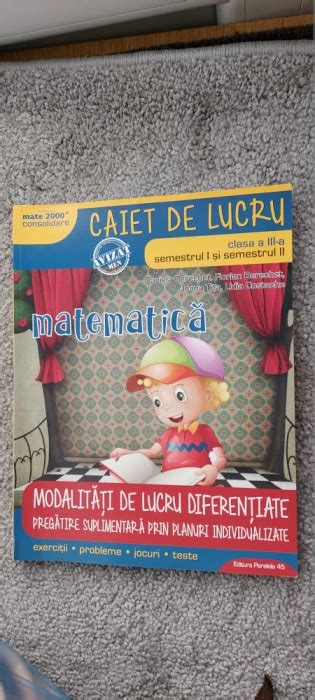 MATEMATICA CLASA A III A SEMESTRUL I SI II CAIET DE LUCRU BERECHET TITA