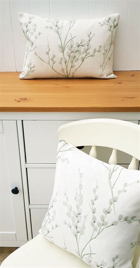 Laura Ashley Pussy Willow Cushion Green Floral Hedgerow Etsy