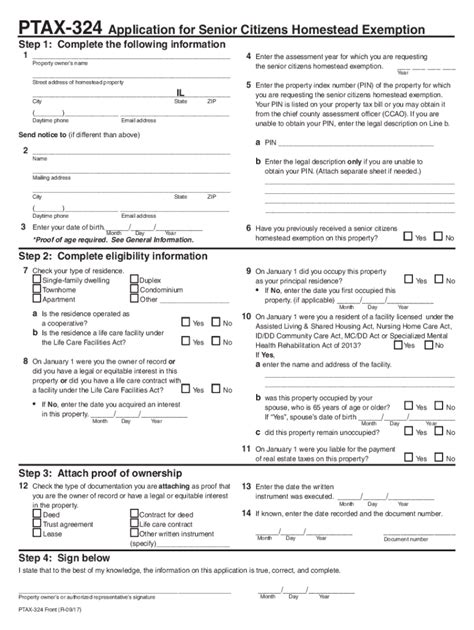 Fillable Online Senior Citizen Exemption Application Packet Fax Email