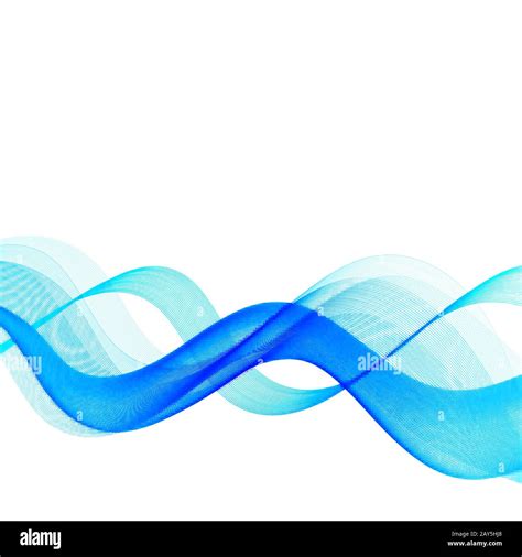 Abstract Smooth Color Wave Vector Curve Flow Blue Motion Illustration