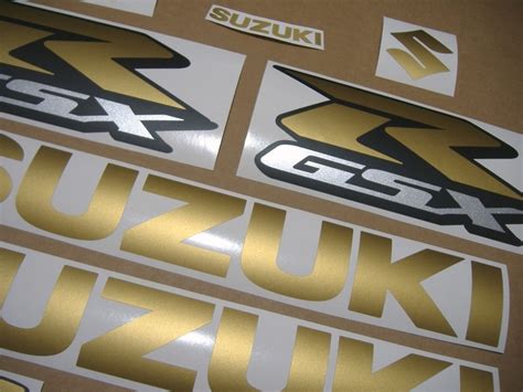 Matte Satin Gold Logo Decals Set For Suzuki Gsxr Gixxer Moto