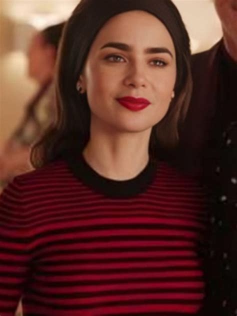 Emily In Paris Season 4 Lily Collins Striped Sweater The California