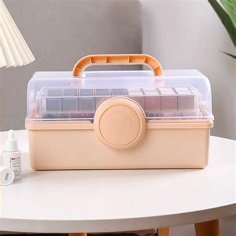 Kiplyki 3 Layer Plastic Dividing Storage Boxcraft Organizer And