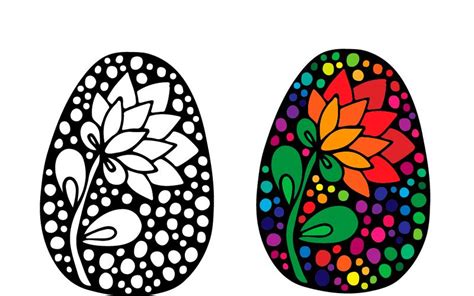 Coloriage d oeuf de Pâques géant avec modèle formes géométriques