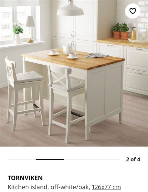 IKEA White kitchen Island, Furniture & Home Living, Furniture, Tables ...