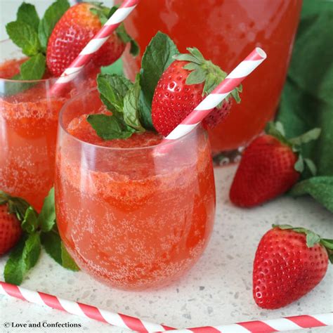 Strawberry Lemonade Spritzer Love And Confections