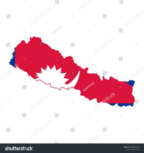 Flag Map Nepal Stock Vector (Royalty Free) 1099872398 | Shutterstock