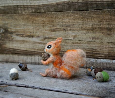 Felted Squirrel Xmas Ornament Christmas Miniature Woodland Etsy