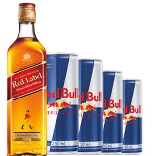 COMBO WHISKY RED LABEL 1 LITRO 4 RED BULL 250 ML Shopee Brasil