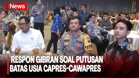 Mk Kabulkan Gugatan Batas Usia Capres Cawapres Begini Respon Gibran