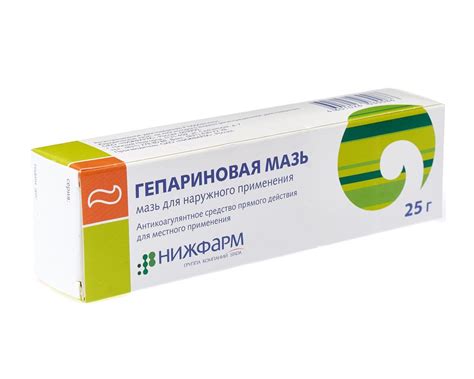 Гепариновая мазь Нижфарм 25г купить в Москве по цене от 134 рублей