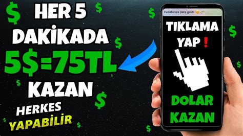 Her 5 Dakikada 75 TL Kazan HERKES YAPABİLİR İnternetten Para