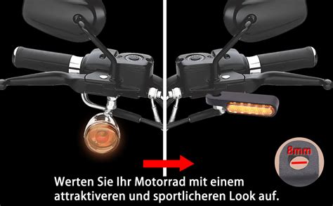 Jmtbno Motorrad Led Blinker Lenkerblinker Licht Lauflicht Mini