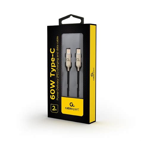 Specificaties van Gembird CC-USB2PD60-CMCM-2M Zwart - Tweakers