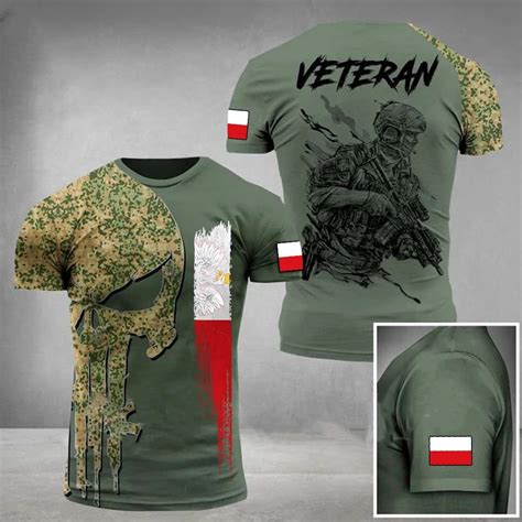 Polan Army t shirty męskie z nadrukiem 3D polskie koszulki Oversized