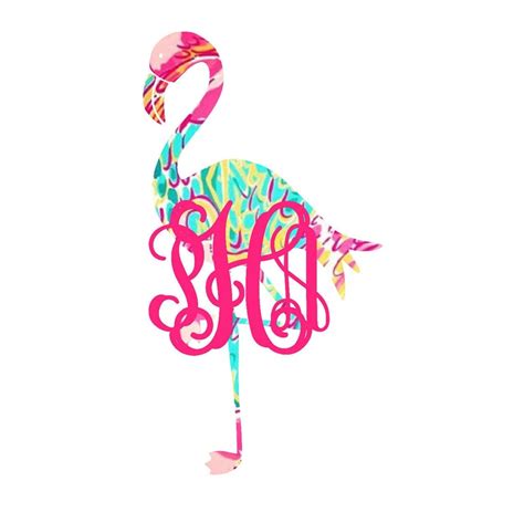 Flamingo Name Decal Flamingo Monogram Flamingo Yeti Decal Etsy