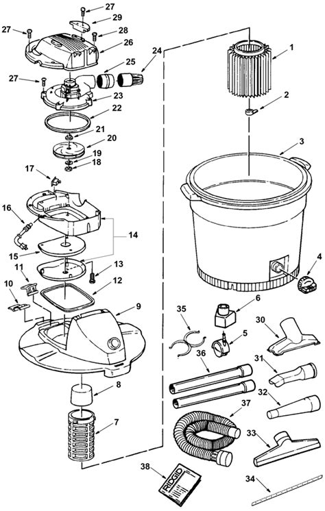 Parts Gallon Wet Dry Vac Ridgid Store Off