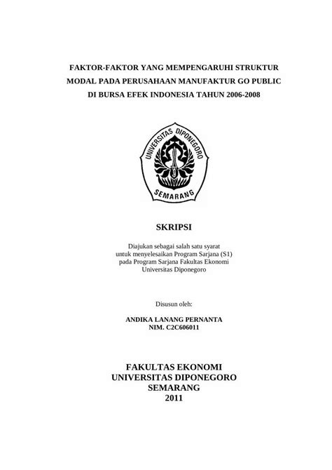 PDF FAKTOR FAKTOR YANG MEMPENGARUHI STRUKTUR Eprints Undip Ac Id