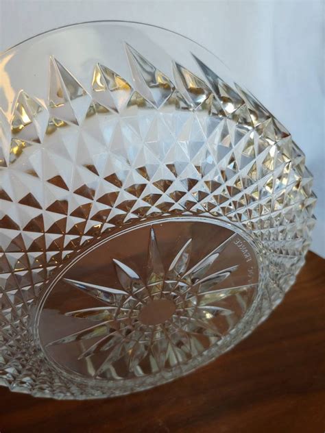 Vintage Arcoroc France Cut Crystal Bowl Starburst 9 Inch Serving Bowl Hostess T Wedding