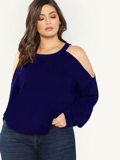 Plus Cold Shoulder Sweatshirt Open Shoulder Sweatshirt Cold Shoulder