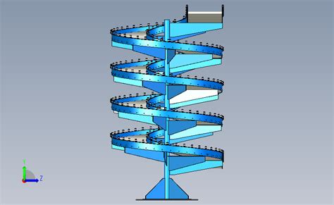 螺旋重力滚筒输送机step模型图纸下载 懒石网