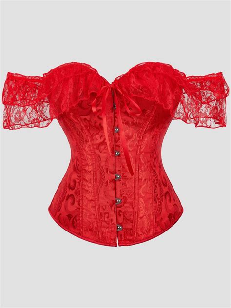 Women S Corset Top With Lace Sleeves Lace Up Sexy Corset Lingerie Costume Tops Suitable For All
