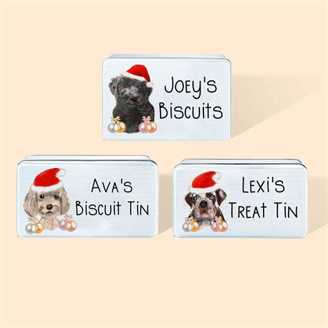 Personalized Metal Christmas Dog Food Treat Tin Christmas Pet Gifts - CALLIE