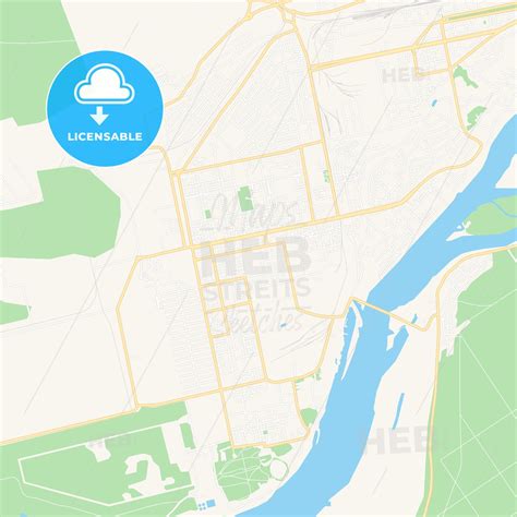 Biysk, Russia Vector Map - Classic Colors - HEBSTREITS