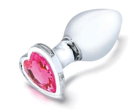 Anal Plug Training Set Heart Jewel Glass Butt Plug Anal Sex Temperature Play Sex Toys For