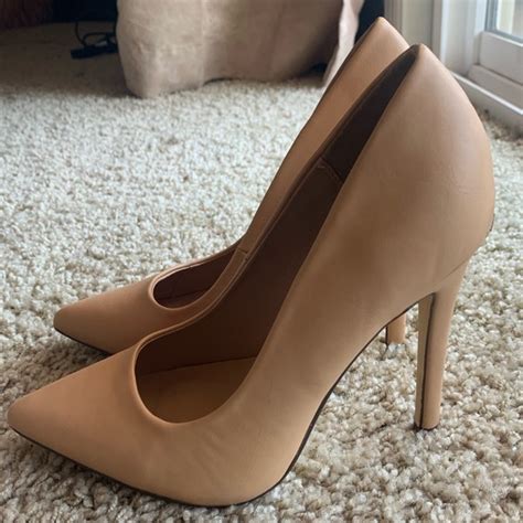 Justfab Shoes Nude Pointy Toed Heels Poshmark