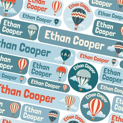 Hot Air Balloon Name Labels School Name Labels Stickerscape