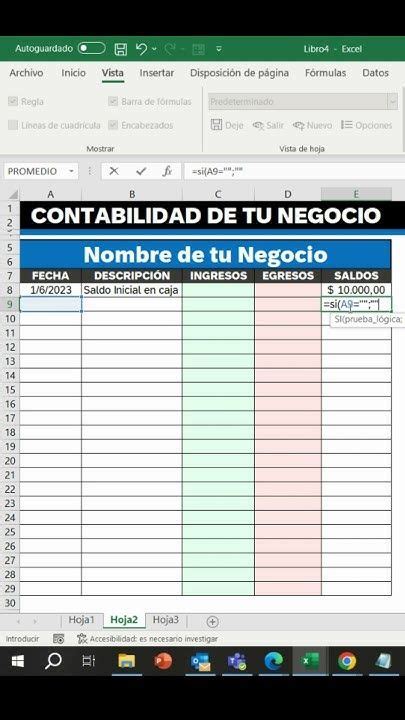 Como Llevar La Contabilidad De Un Negocio Peque O En Excel Shorts