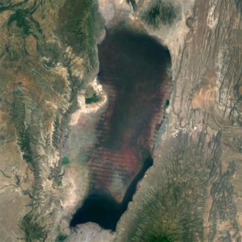 Lake Natron in Arusha, United Republic of Tanzania (Google Maps)