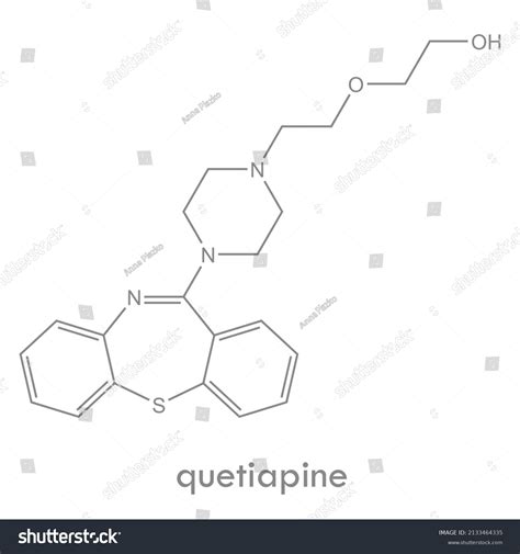 Estructura De La Quetiapina Molécula Antipsicótica Vector De Stock