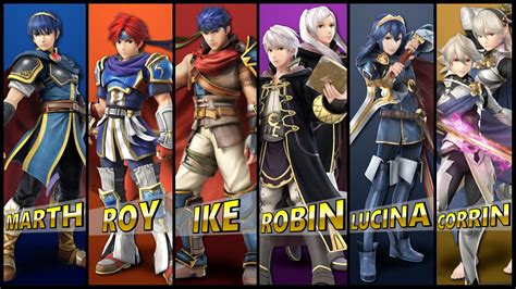 Marth (Fire Emblem), Roy (Fire Emblem), Lucina (Fire Emblem), Corrin ...