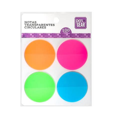 Notas Adhesivas Pengear Forma Circular De Color Neón Walmart