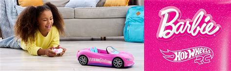 Amazon Hot Wheels Barbie RC Toy Car Remote Control Pink Convertible Can Hold Barbie