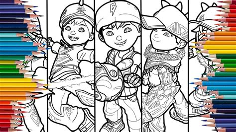 Coloring Boboiboy Hali Boboiboy Sori Boboiboy Glacier Boboiboy Supra