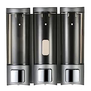 Wedinard Manual Soap Dispensers Wall Mounted Three Chamber Shampoo Box