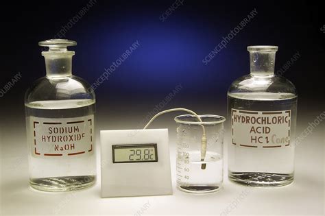 Sodium Hydroxide Reacts with Hydrochloric Acid - Stock Image - C036 ...