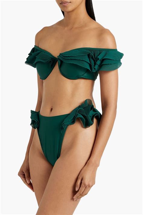 Andrea Iyamah Salama Ruffled High Rise Bikini Briefs The Outnet