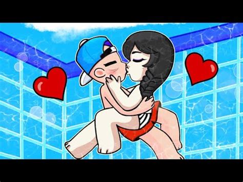 Bebe Pechochin Y Merlina Se Besan En La Piscina En Minecraft Youtube