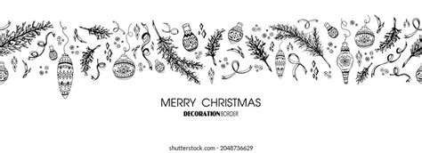 197 Seamless Holly Border Christmas Black And White Images, Stock ...