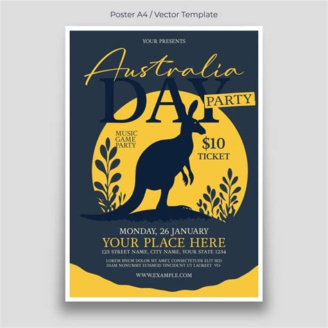 Premium Vector | Australia day party poster template