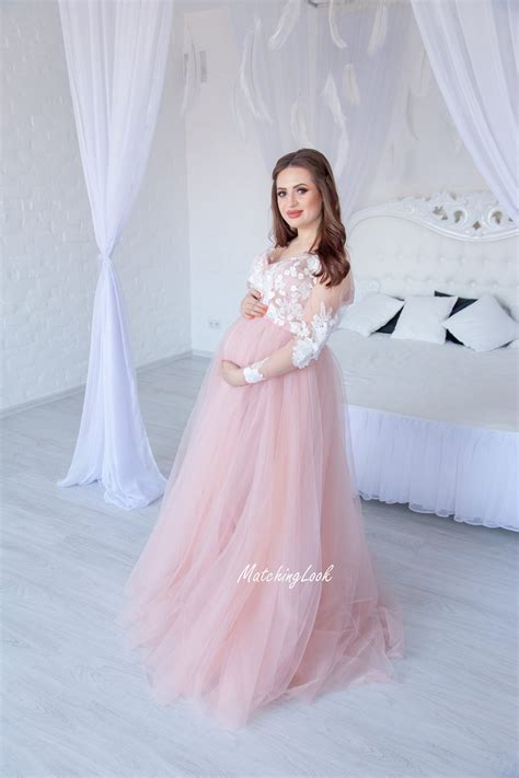 Nude Baby Shower Dress Beige Maternity Dress For Photo Shoot Etsy