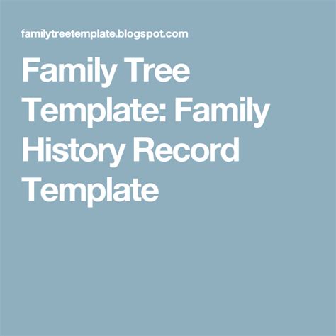 Free Printable Family History Book