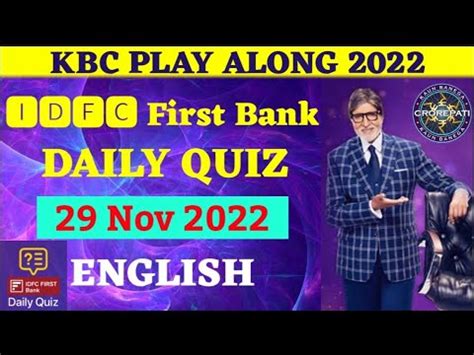 29 November 2022 IDFC First Bank Todays Daily Offline Quiz Answers